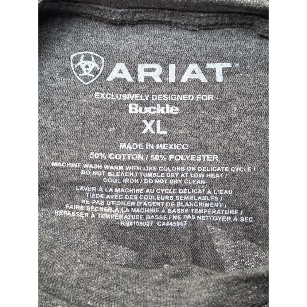 Ariat Lot of 3 Mens XL T Shirts Blue Gray‎ Graphic Short Sleeve Cotton Buckle